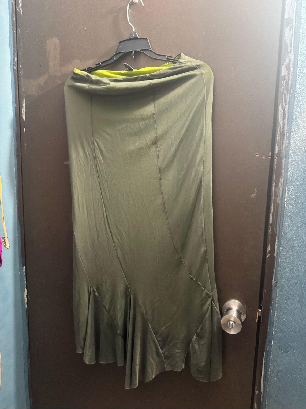 Olive Green Women's Midi Skirt